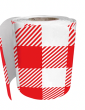 Load image into Gallery viewer, Red Gingham Rolled Scalloped Borders