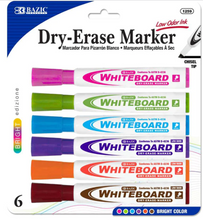 Load image into Gallery viewer, Chisel Tip Bright Color Dry-Erase Markers (6/Pack)