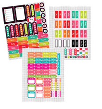 Load image into Gallery viewer, Black & White Stylish Brights Lesson Planner with Stickers