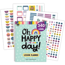 Load image into Gallery viewer, Oh Happy Day Lesson Planner with Stickers