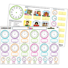 Load image into Gallery viewer, Telling Time Learning Mat + Play Clock
