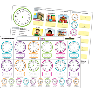 Telling Time Learning Mat + Play Clock