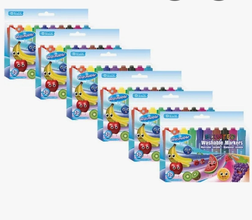 Washable Scented Markers 10 Pack Class Set