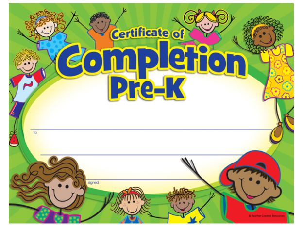 Pre-K Certificate of Completion Award