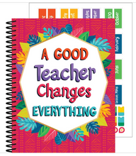 Load image into Gallery viewer, A Good Teacher Changes Everything Lesson Planner with Stickers
