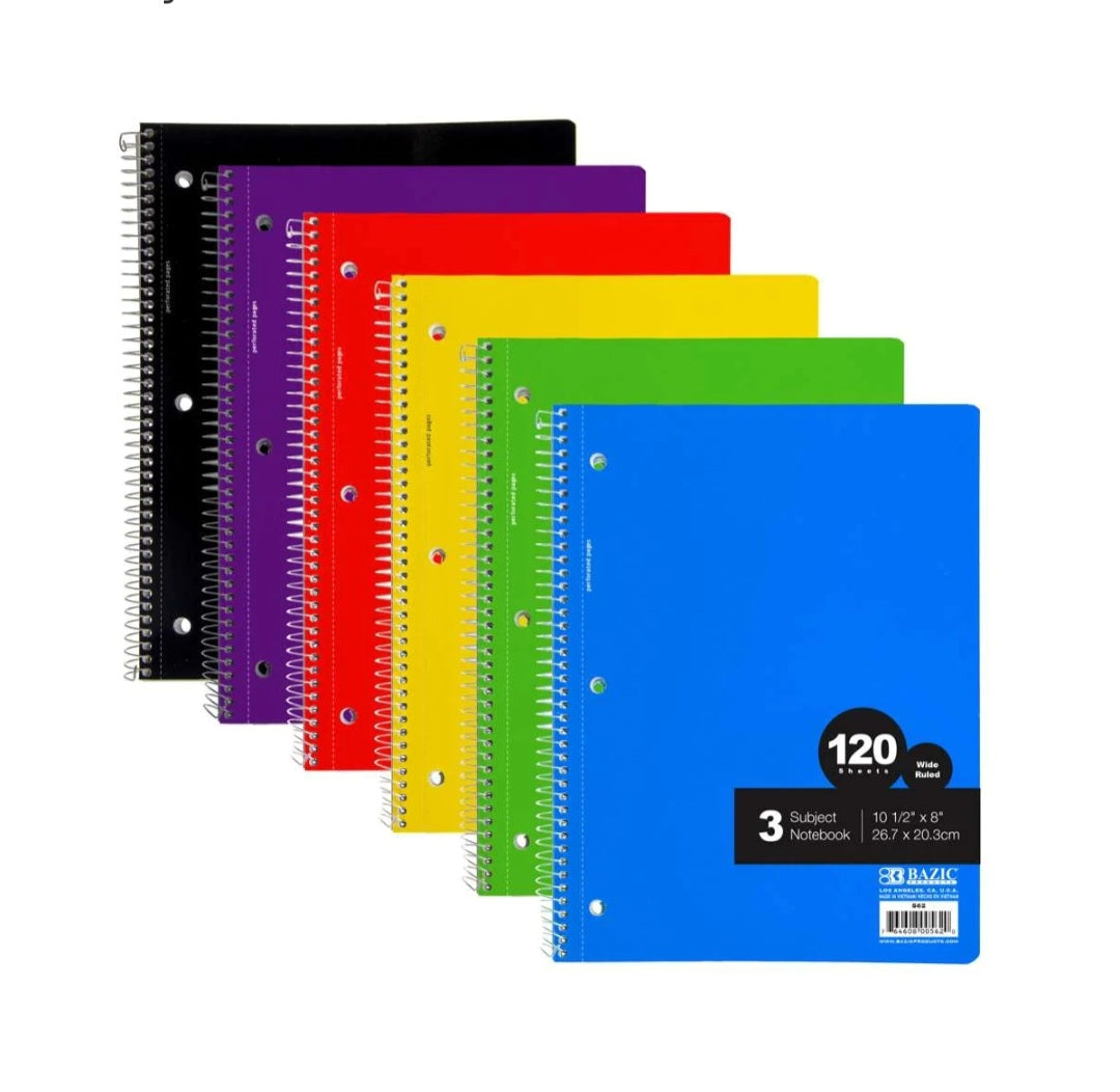 6 Pack 3 Subject Notebooks – Beyond The Classroom Shop