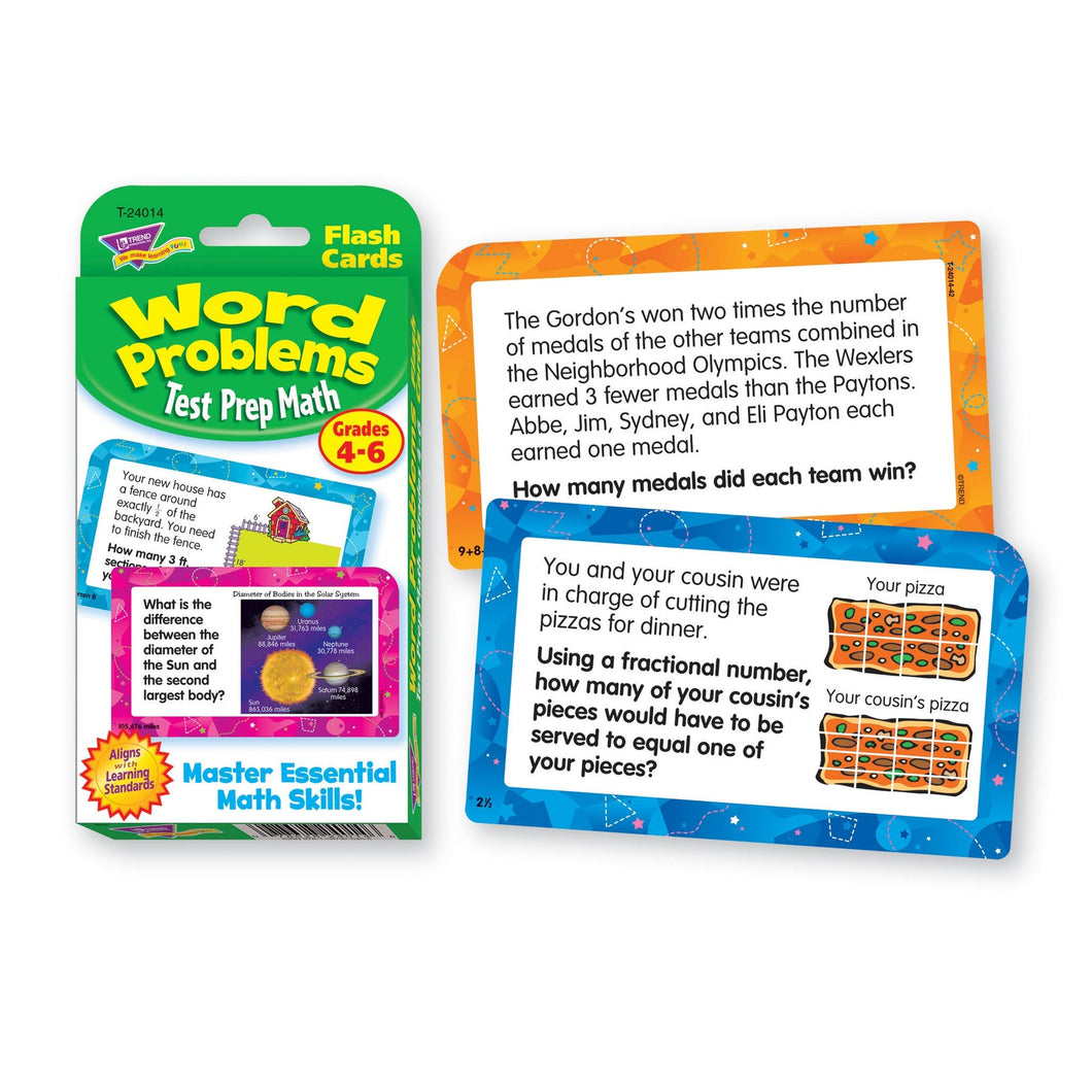 Word Problems Flash Cards Grade 4-6