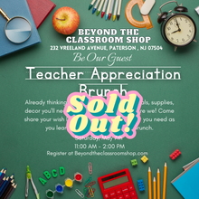 Load image into Gallery viewer, Be our guest at our walk-through, cocktail style, brunch event. Enjoy food and music at our store. Showing teachers how much we care and appreciate them, we are teachers too!
