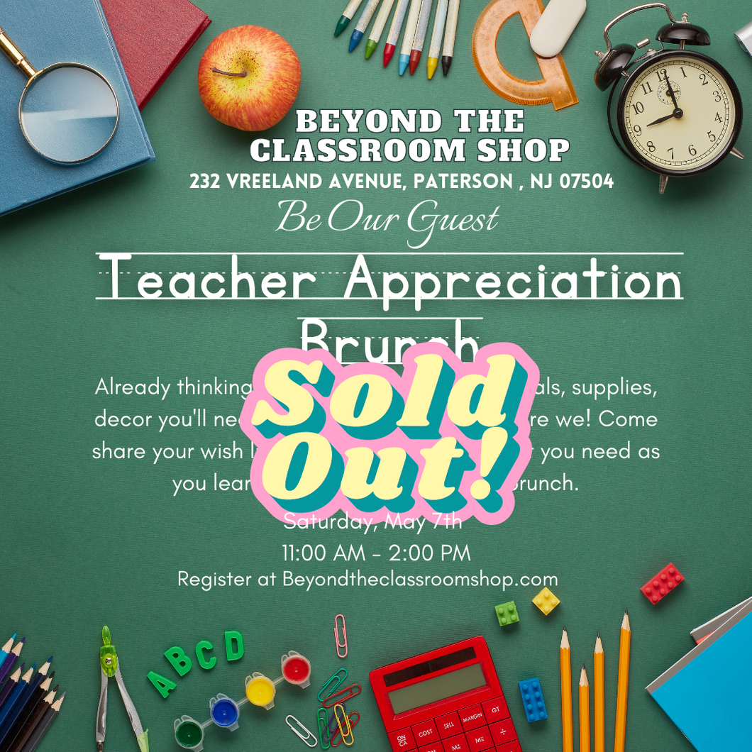 Be our guest at our walk-through, cocktail style, brunch event. Enjoy food and music at our store. Showing teachers how much we care and appreciate them, we are teachers too!
